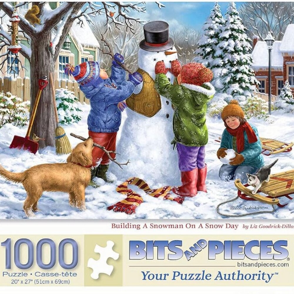Bits and Pieces Snowman 1000 Piece Jigsaw Puzzles Liz Goodrick Dillon 20"‎ x 27"